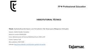 Automatización Azure con Terraform File Share para Máquinas Virtuales