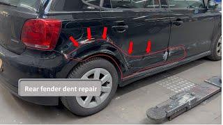 Rear fender dent repair VW :Seitenwand instandsetzen