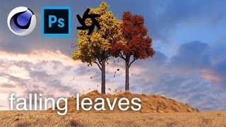 Cinema 4D & Photoshop Tutorial - Falling Leaves With Wind