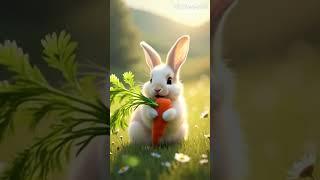 Fluffy Bunny Munching on a Carrot – Too Cute to Miss! 