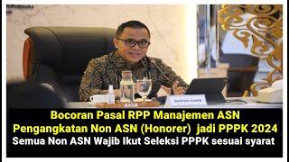 Bocoran Pasal RPP Manajemen ASN Pengangkatan Non ASN/Honorer Jadi PPPK Tahun 2024