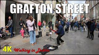 Dublin City Centre GRAFTON STREET Walking Tour 4K Ireland April 2022