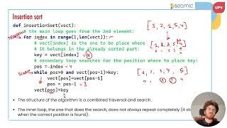 Iterative Algorithm Analysis: insertion sort | 30/34 | UPV