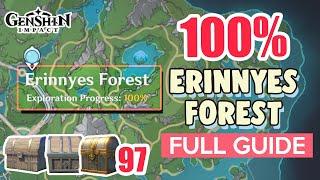 How to: Erinnyes Forest 100% FULL Exploration ⭐ Fontaine ALL CHESTS【 Genshin Impact 】