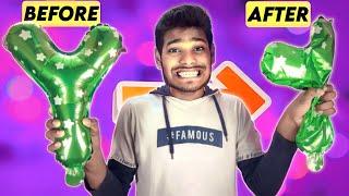 Foil Balloon ki hawa kaise nikale | How to deflate Happy Birthday Balloons without straw