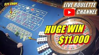  LIVE ROULETTE | HUGE WIN 11.000 In Las Vegas Casino  $25 Chips Inside Exclusive  2024-07-27