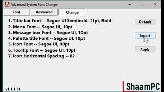 Change font in Windows - Advanced System Font Changer Free Download And easy to Use....