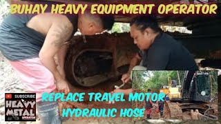 Volvo excavator Replace travel motor hydraulic hose, buhay heavy equiment operator,