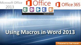 Macros in Word 2016, 2013, 2010, 2007 - Recording Macros