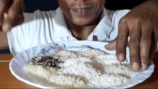 Suapan dua kali||Asmr raw rice eating||makan10 macam beras mentah mix di piring||raw rice||eat rice