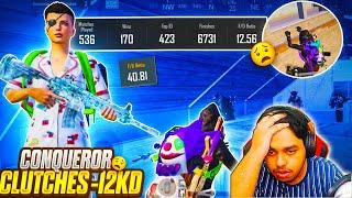 WORLD's FIRST HIGHEST 12 KD Conqueror Capten Gaming BEST Moments in PUBG Mobile