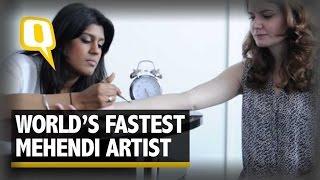 World’s Fastest Mehendi Artist Displays Her Skills