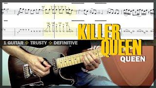 Killer Queen | Guitar Cover Tab | Guitar Solo Lesson | Backing Track with Vocals  QUEEN