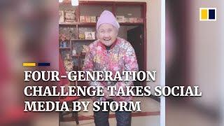 Four-generation challenge takes social media by storm in China