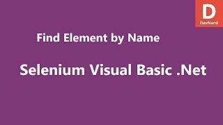 Selenium Visual Basic .Net Find Element by Name