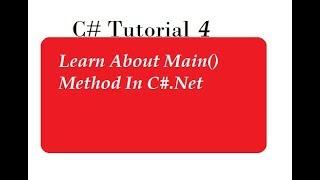 Main Method In C#