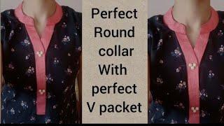 Perfect Round collar Neck cutting and stitching/Round Fat collar Neck design#views #like #subscribe