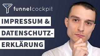 Impressum & Datenschutzerklärung einrichten & auf der Webseite hinterlegen mit funnelcockpit 