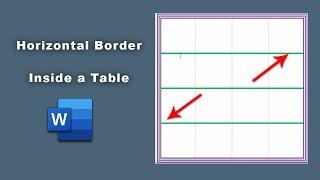 How to add horizontal border inside a table in word