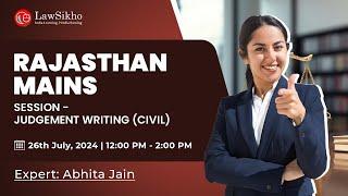 Rajasthan Mains Answer Writing Session- Civil (Judgment Writing) #RJSMains2024 #Answerwritng