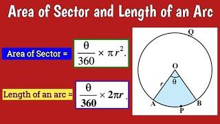 Area of sector and length of an Arc  | How to find area of sector of a Circle |