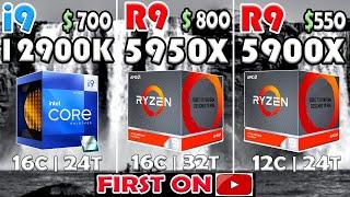 Core i9 12900K vs Ryzen 9 5950X vs Ryzen 9 5900X | RTX 3090 - TEST IN 10 GAMES