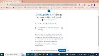 Cloud Duplicate Finder OAuth Consent Screen Google Drive