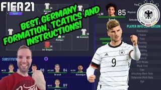 BEST GERMANY Formation, Tactics and Instructions - FIFA 21 TUTORIAL