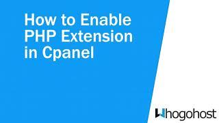 How to Enable PHP extensions