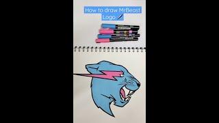 How to Draw Mr Beast Logo with Posca Markers  …#shorts