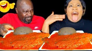 I Added Too Much Pepper My Wife's Food and this happened| Asmr mukbang fish pepper and amala fufu