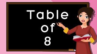 Table of 8, Rhythmic Table of Eight, Learn Multiplication Table of 8 x 1 = 8