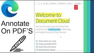 How to Annotate(Draw) on PDF files using Microsoft Edge