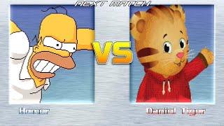 M.U.G.E.N BATTLES | Homer Simpson vs Daniel Tiger | The Simpsons vs Daniel Tiger's Neighborhood