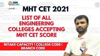  MHT CET 2021 Admission Process | College Code | Available Courses | Number of Seats