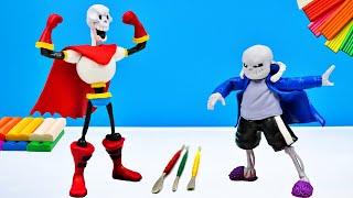 Making Sans Vs Papyrus - Undertale with Clay  Polymer Clay Tutorial