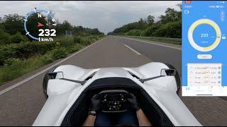 BAC Mono top speed & 1/4 mile run on public roads, Autobahn heaven