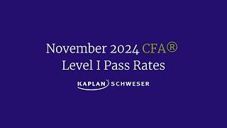 November 2024 CFA Level I Pass Rates