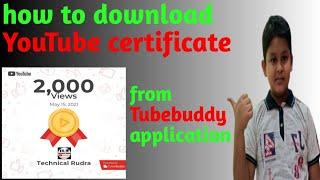 How To Download YouTube Certificate From TubeBuddy Application.