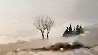 An Introduction To Painting Mist, watercolour painting for beginners, simple watercolor tutorial