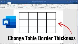 How To Change Table Border Thickness In Word (MS Word)