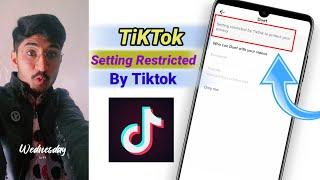 setting restricted by tiktok || how to fix setting restricted by tiktok to protect your privacy