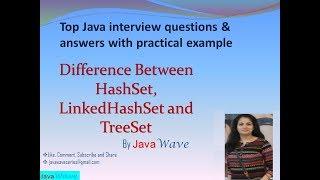 Difference Between HashSet, LinkedHashSet and TreeSet  | Core Java Interview question