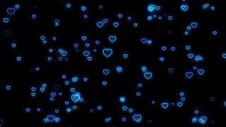 Flying HeartBlue Heart Background | Neon Light Love Heart Background Video Loop [3 Hours]