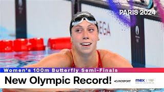 Team USA's Gretchen Walsh sets Olympic record in 100m butterfly semi-finals #Paris2024