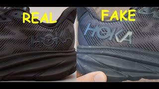 Hoka sneakers real vs fake. How to spot fake Hoka one one Clifton shoes