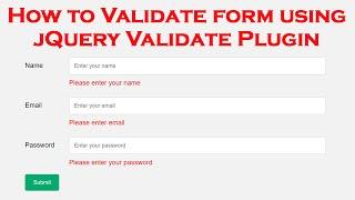How to Validate form using jQuery Validate Plugin