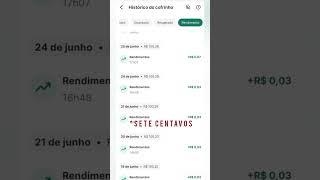 Quanto será que rendeu $100 reais durante 30 dias, no cofrinho do PIC PAY. / CDI 102% #finanças .