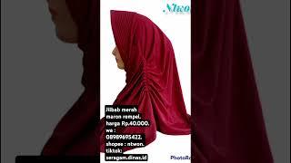 jilbab merah maroon rempel.harga Rp.40.000.wa : 08989695422.shopee : ntwon.tiktok: seragam.dinas.id