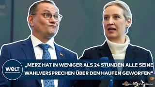 AFD: After the federal election! Tino Chrupalla and Alice Weidel lash out at Friedrich Merz